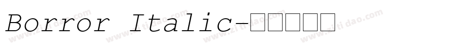 Borror Italic字体转换